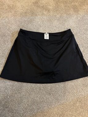 Lands' End Black Swim Skort Coverup